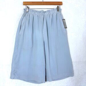Vintage London Fog Sport Silk Modest Classic Flowy Bermuda Pants 8 Blue NEW